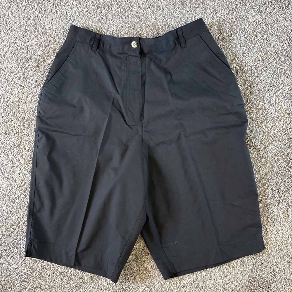 Karen Scott Women's High Waisted Shorts Black Inseam 12" Size 16 New‎